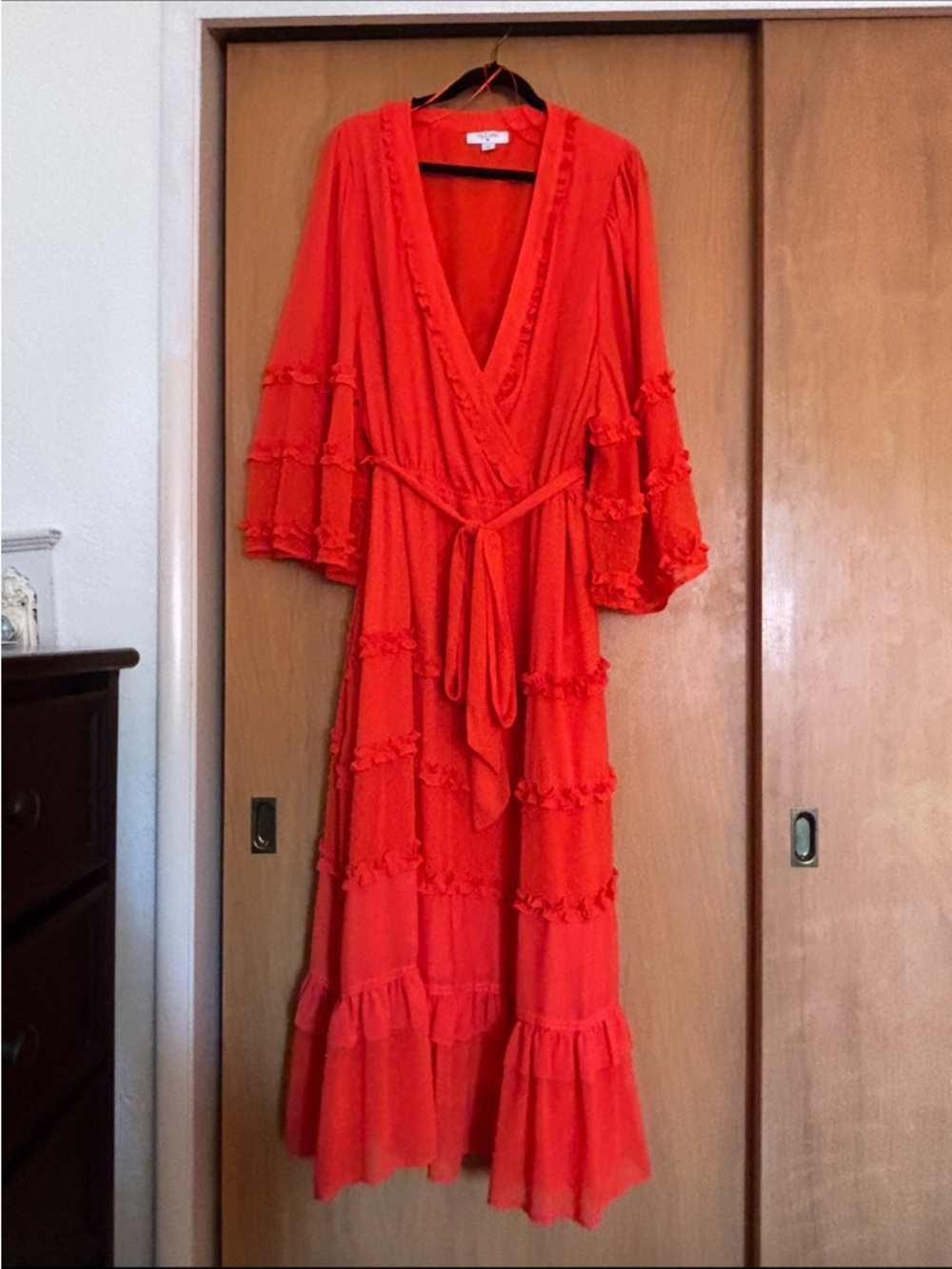 Alexis Orange Ruffled Tiered Maxi Dress